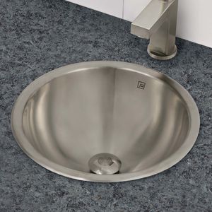 lavabo sottopiano / tondo / in acciaio inossidabile / moderno
