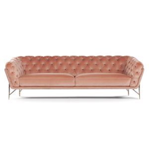 divano chesterfield / in tessuto / in pelle / 3 posti