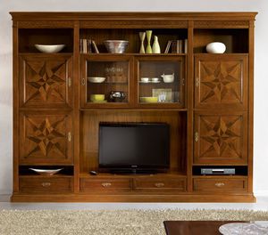 parete attrezzata TV classico / in legno massiccio / modulare