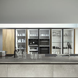 mobile alto per cucina moderno / in legno