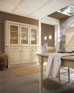 credenza con alzata classica / in frassino