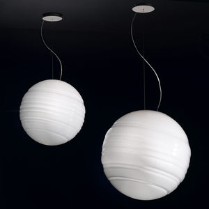 lampada a sospensione / design originale / in metallo verniciato / in vetro