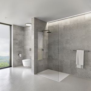 parete doccia fissa / d'angolo / in vetro / per uso residenziale