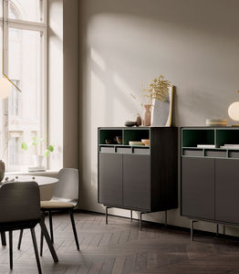 credenza alta / moderna / in quercia / in noce