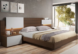 letto matrimoniale / moderno / con testiera / con scaffale integrato