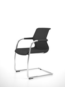 sedia visitatore moderna / con braccioli / cantilever / in tessuto
