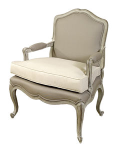 poltrona in stile Luigi XV / in legno / rossa / beige