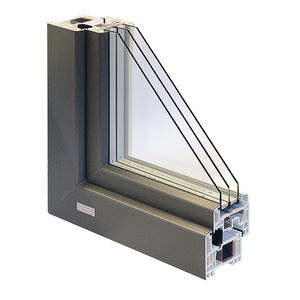 finestra a battente / in PVC / a tripli vetri / a isolamento termico