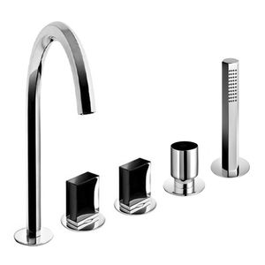 miscelatore doppio comando per vasca / da appoggio / in metallo cromato / da bagno