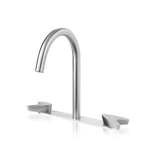 miscelatore doppio comando per lavabo / da appoggio / in acciaio inox / da bagno