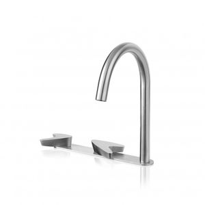 miscelatore doppio comando per lavabo / da appoggio / in acciaio inox / da bagno
