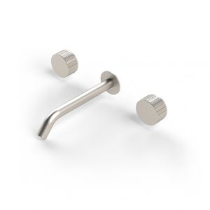 miscelatore doppio comando per lavabo / da parete / in acciaio / da bagno