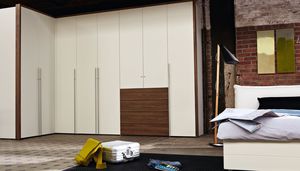armadio ad angolo / moderno / in legno laccato / in noce