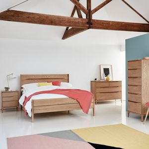 letto king size / moderno / con testiera / in quercia