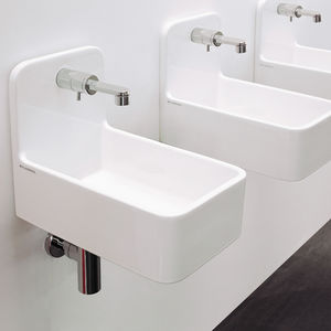 lavabo sospeso / rettangolare / in ceramica / moderno