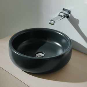 lavabo da appoggio / tondo / in ceramica / moderno
