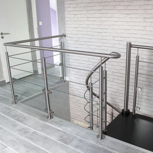 ringhiera in acciaio inox / pannelli in vetro / da interno / per scala