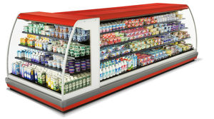 vetrina refrigerata con scaffali