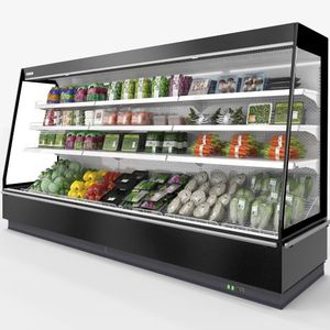 vetrina refrigerata con scaffali / illuminata / per negozio