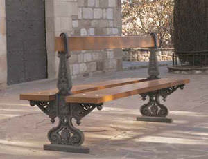 panca pubblica / classica / in legno / in ghisa