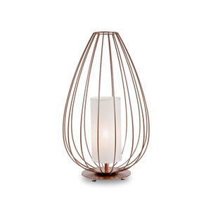 lampada da tavolo / moderna / in metallo / in lino