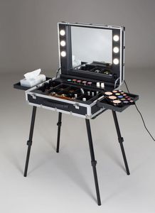 mobile da toeletta moderno / in alluminio / per parrucchiere / retroilluminato