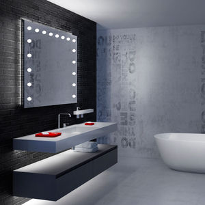 specchio da bagno a muro / luminoso / moderno / rettangolare