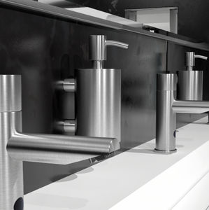 distributore di sapone contract / da parete / in acciaio inox / manuale