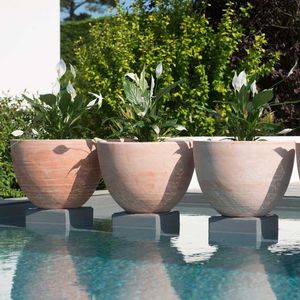 vaso da giardino in terracotta / tondo