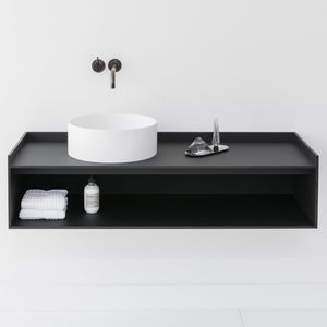 mobile lavabo sospeso / in composito / moderno / con scaffale integrato