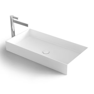 lavabo da appoggio / rettangolare / in Solid Surface / in resina