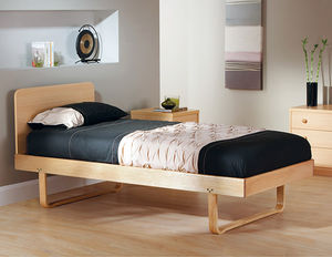 letto singolo / moderno / con testiera / in legno di latifoglie