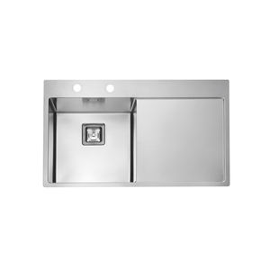 lavello a 1 vasca / in acciaio inox / da incasso / con gocciolatoio