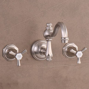 miscelatore doppio comando per lavabo / da parete / in rame / da bagno