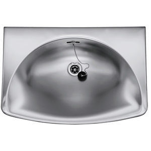 lavandino sospeso / in acciaio inox / contract