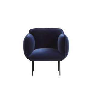 poltrona design scandinavo / in tessuto / piedi standard / blu