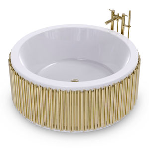 vasca da bagno da appoggio / tonda / in fibra di vetro / in ottone