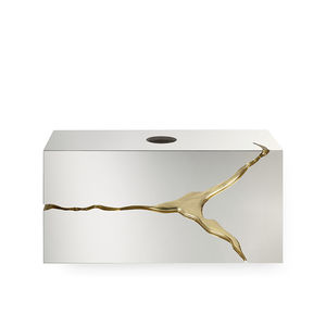 mobile da bagno moderno / in legno laccato / in ottone lucidato / da parete