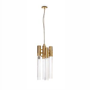 lampada a sospensione / moderna / in ottone / in cristallo