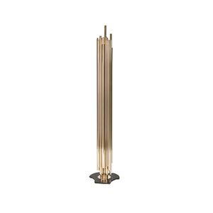 lampada da terra / Art Deco / in acciaio / in ottone spazzolato