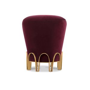 sgabello moderno / in velluto / in ottone / in ottone spazzolato