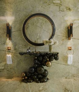 supporto per lavabo in ottone lucidato