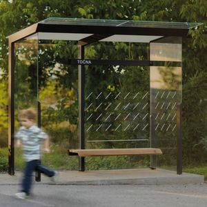 pensilina per fermata d'autobus in vetro