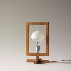 lampada da tavolo / moderna / in quercia / alogena