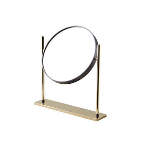 specchio da appoggio / moderno / tondo / in ottone