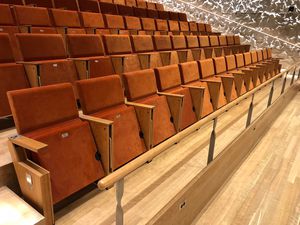 poltrona per auditorium moderna / in tessuto / in legno compensato / pieghevole