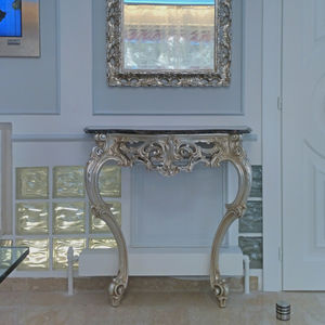 consolle in stile / in legno massiccio / in faggio / in legno dorato a foglia oro
