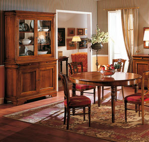 credenza con alzata classica / in legno / in vetro