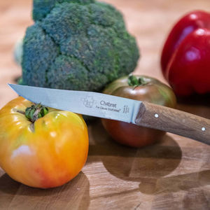 coltello da cucina con manico in noce
