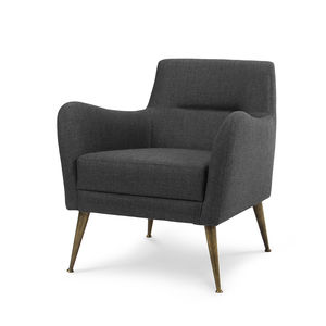 poltrona moderna / in tessuto / in pelle / in ottone lucidato